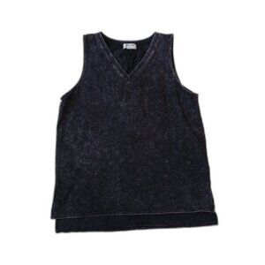 Zenana Plus Size Charcoal Mineral Acid Wash Sleeveless V-Neck Tank Women's 1X